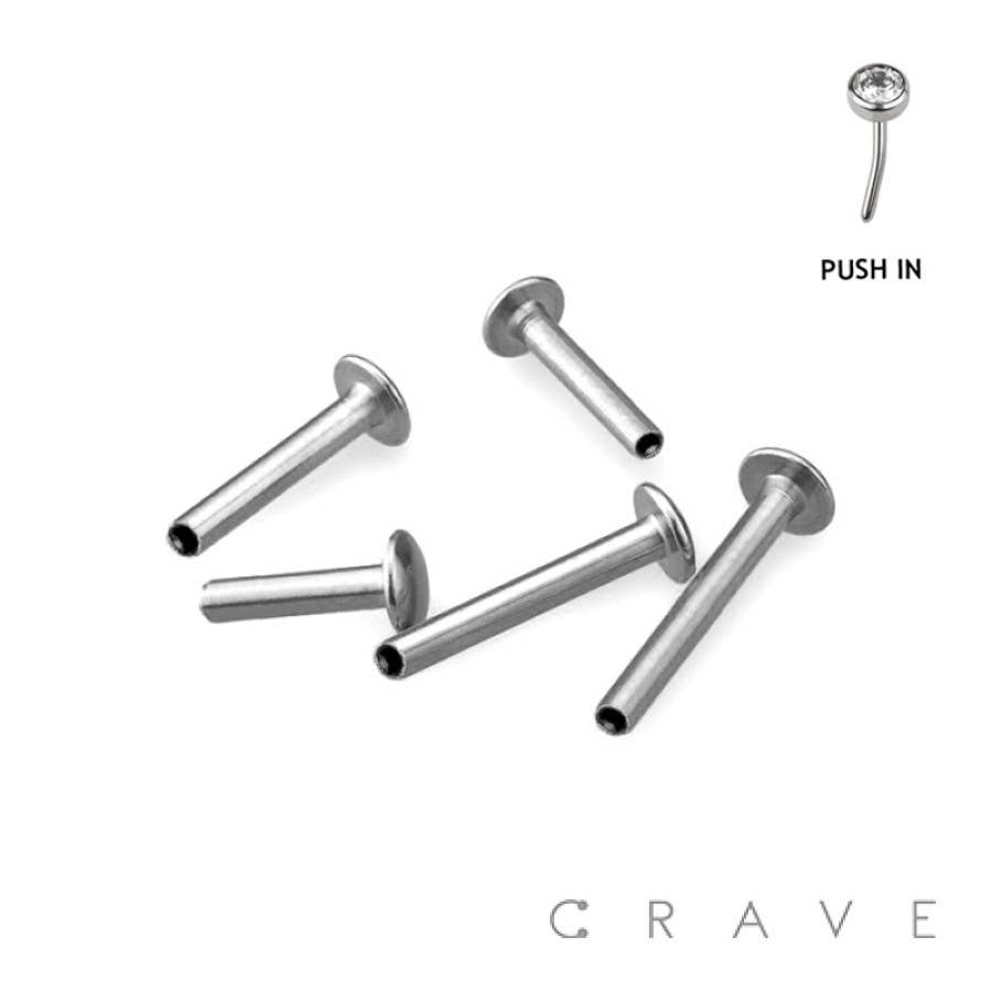 CZ Threadless Push-In Labret