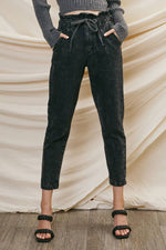 High Rise Mom Paperbag Jeans.