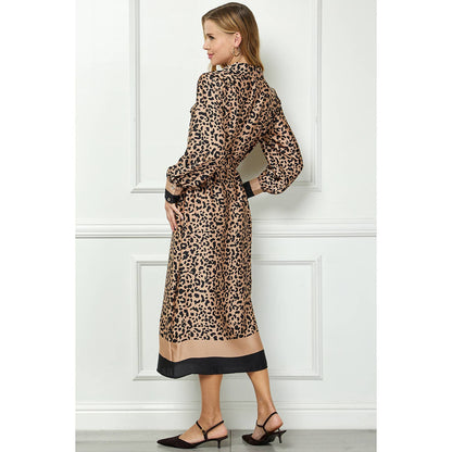 Leopard Wrap Midi Dress