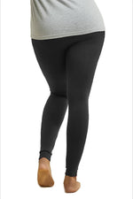 Plus Size Seamless Skinny Solid Fleece Legging