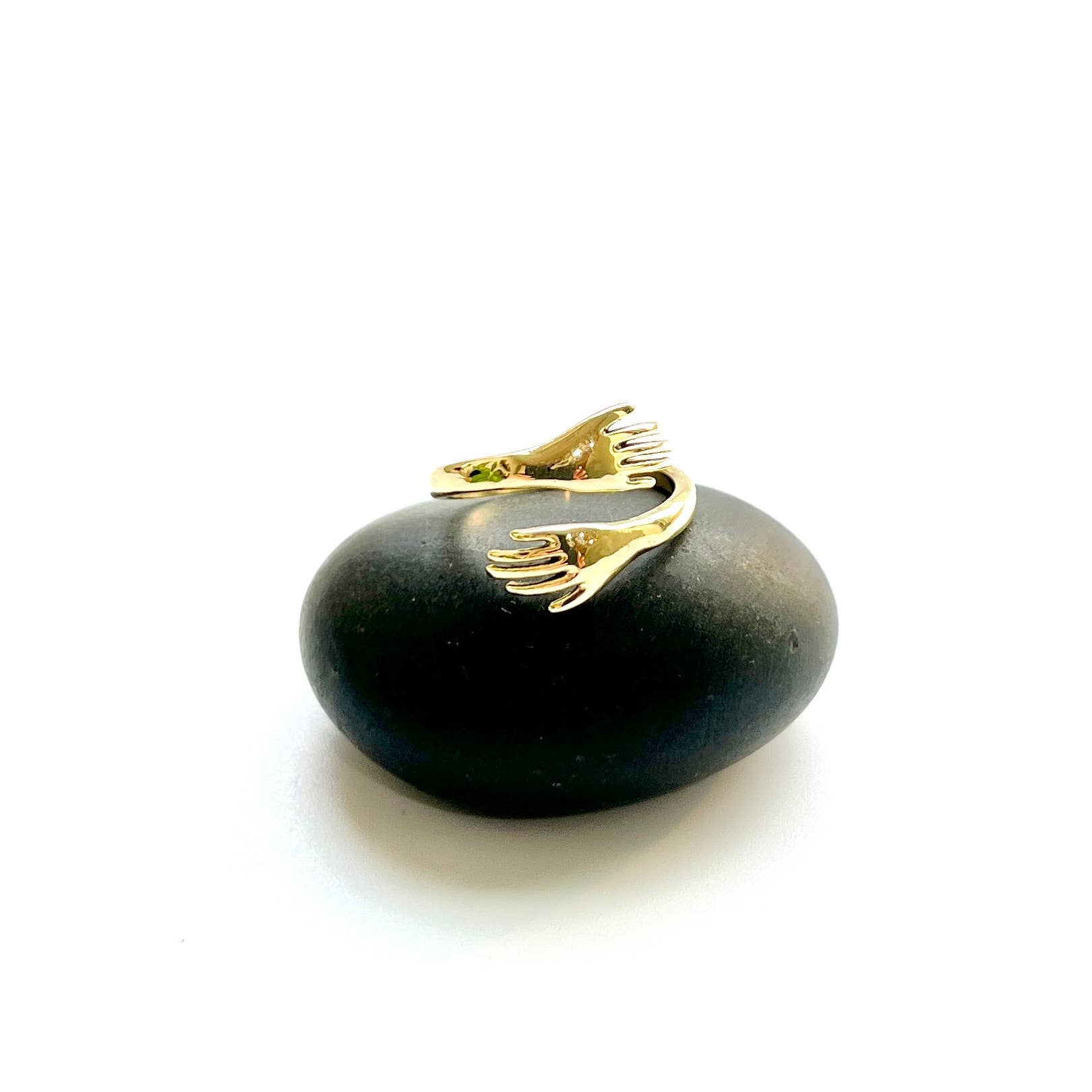 Brass Hugging Hands Ring