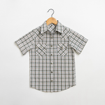 Youth Plaid Pattern Metal Snap