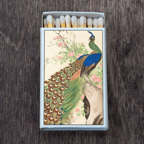 Japanese Art Peacock Matchbox • Matches • Candle Acc
