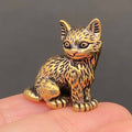 Brass Standing Kitten Decoration Desktop Ornaments