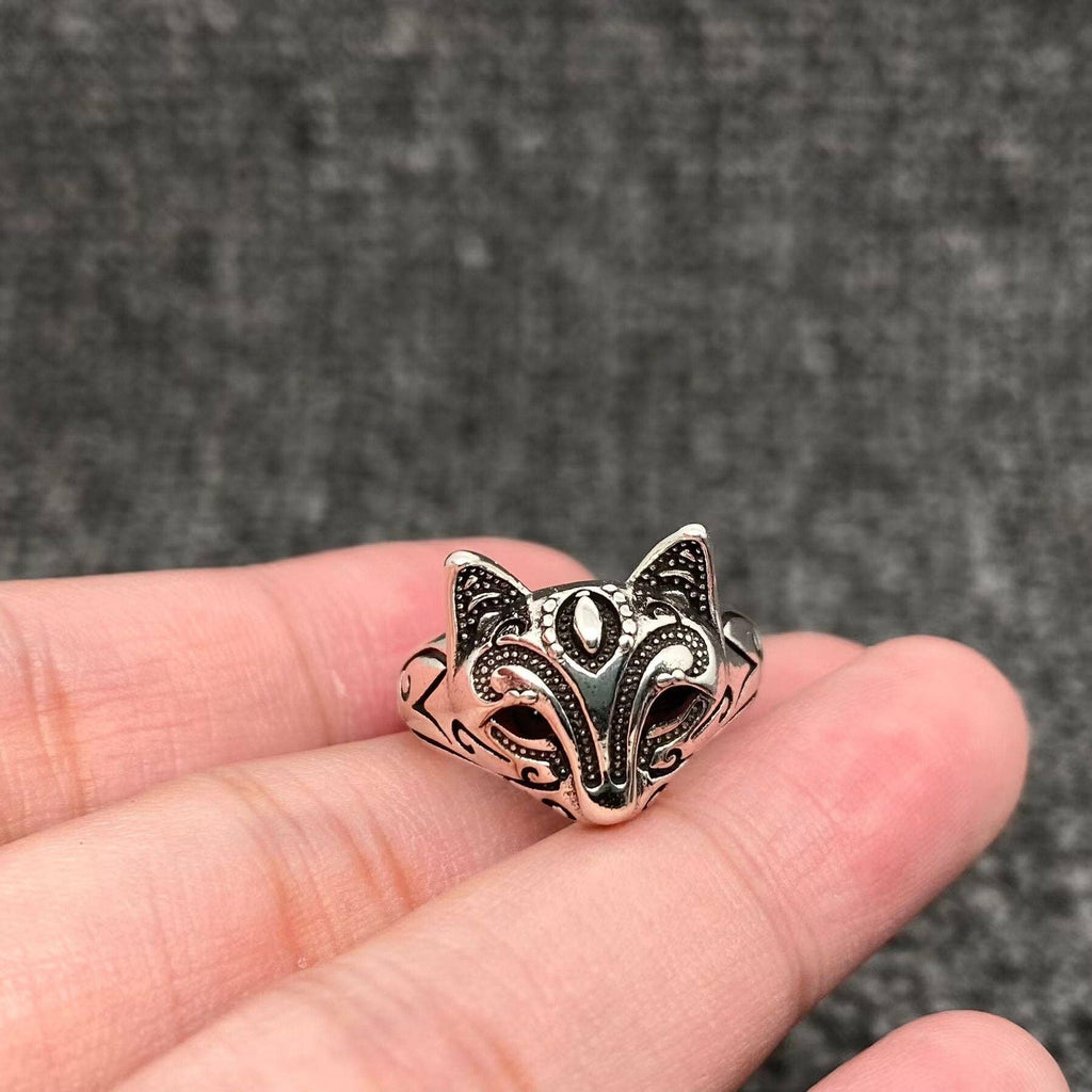 Antique-Inspired Silver Fox Adjustable Ring