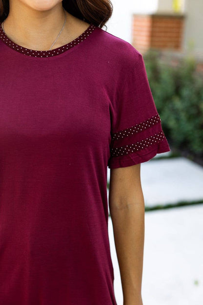 Go, Fight, Win! Polka Dot Trim Tee
