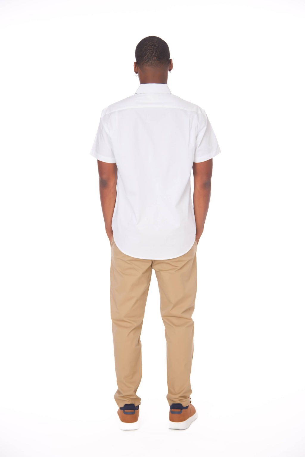 Men's Cotton Stretch SS Solid Shirt