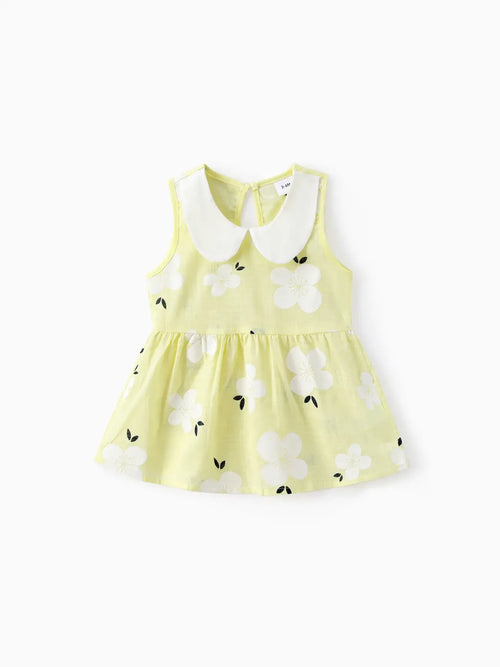 Baby Girl Peter Pan Collar Floral Dress