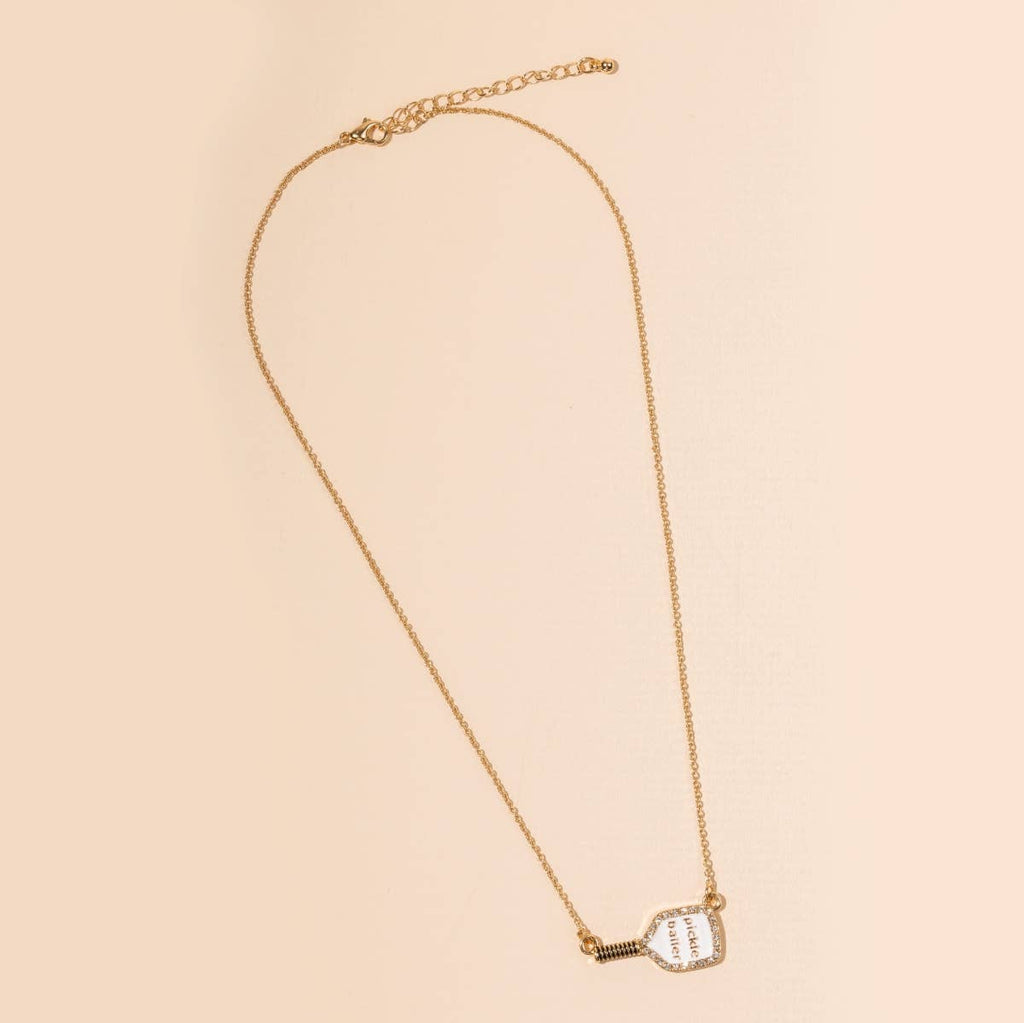 Enamel Pickle Baller 18K Gold Plated Short Necklace