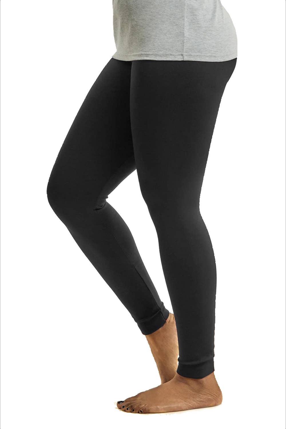 Plus Size Seamless Skinny Solid Fleece Legging