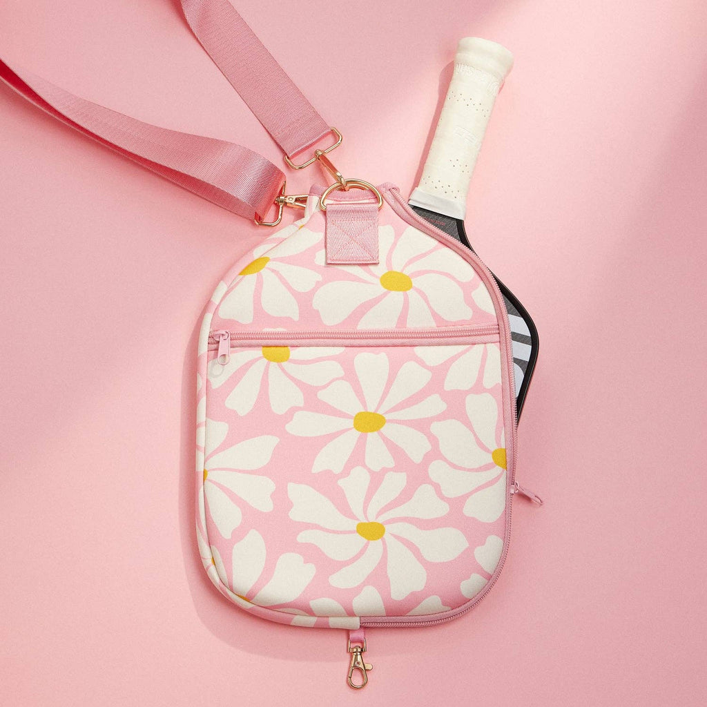 Abstract Daisy Floral Neoprene Pickleball Paddle Bag