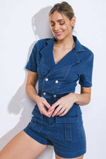 Shorts Washed Denim Romper