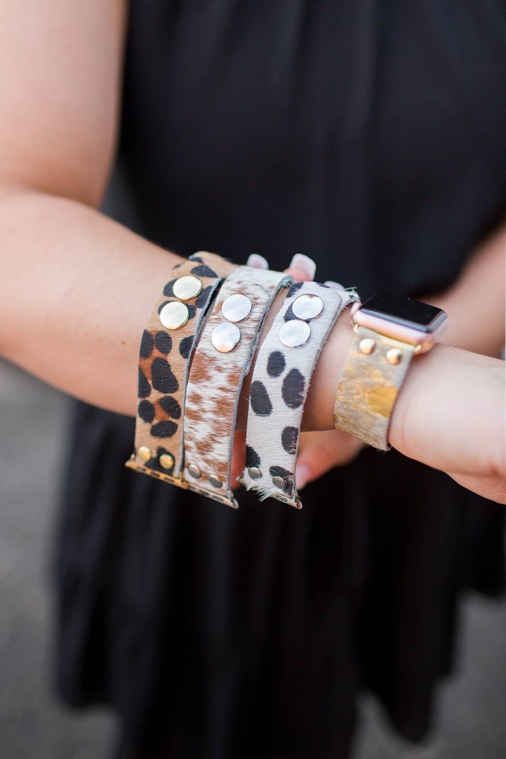 Apple Watch Band | Leather & Cowhide Fur Replacement Strap