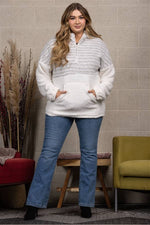 Plus Size Fluffy Kangaroo Pocket Sweater