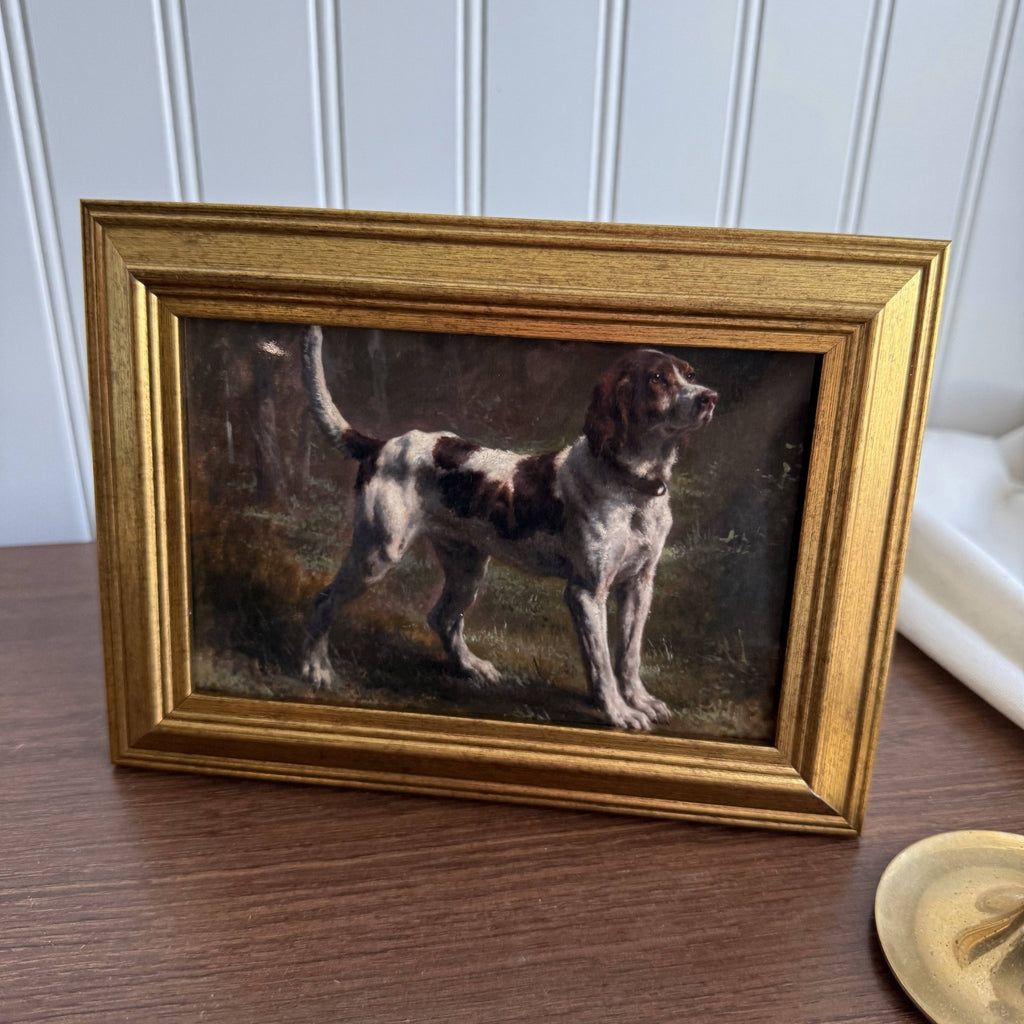 Vintage Style Brown Dog Art Print Gallery Wall Framed