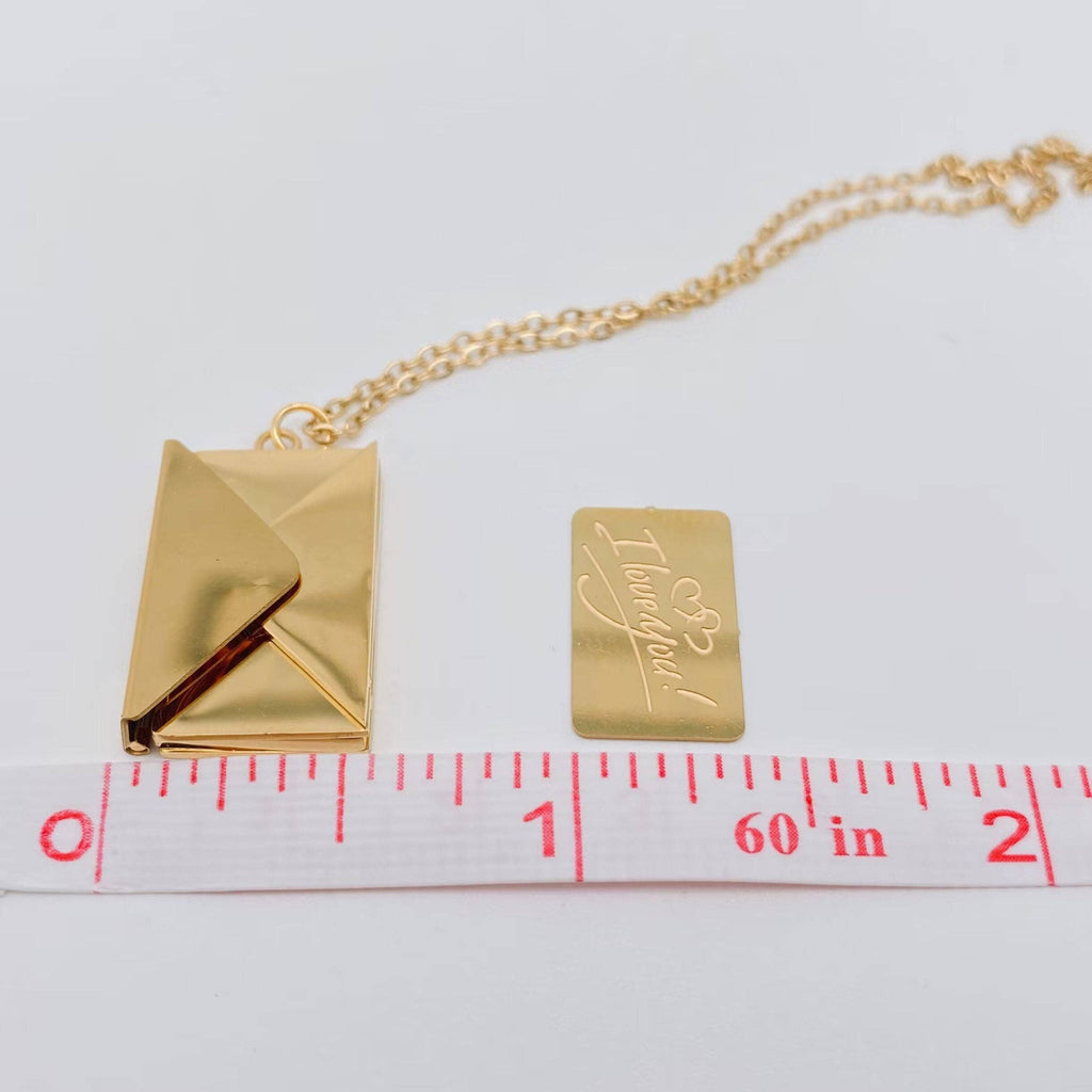 "I Love You" Openable Envelope Necklace