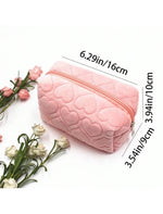 Quilted Hearts Cosmetic Bag: Pink