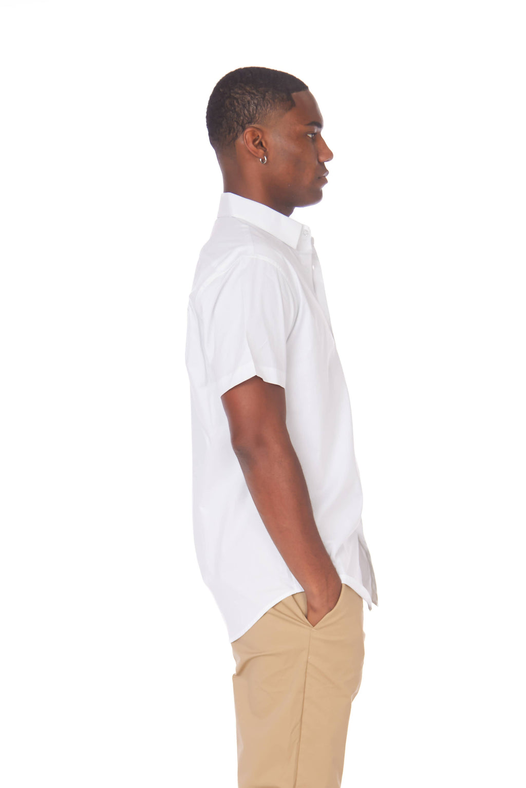 Men's Cotton Stretch SS Solid Shirt