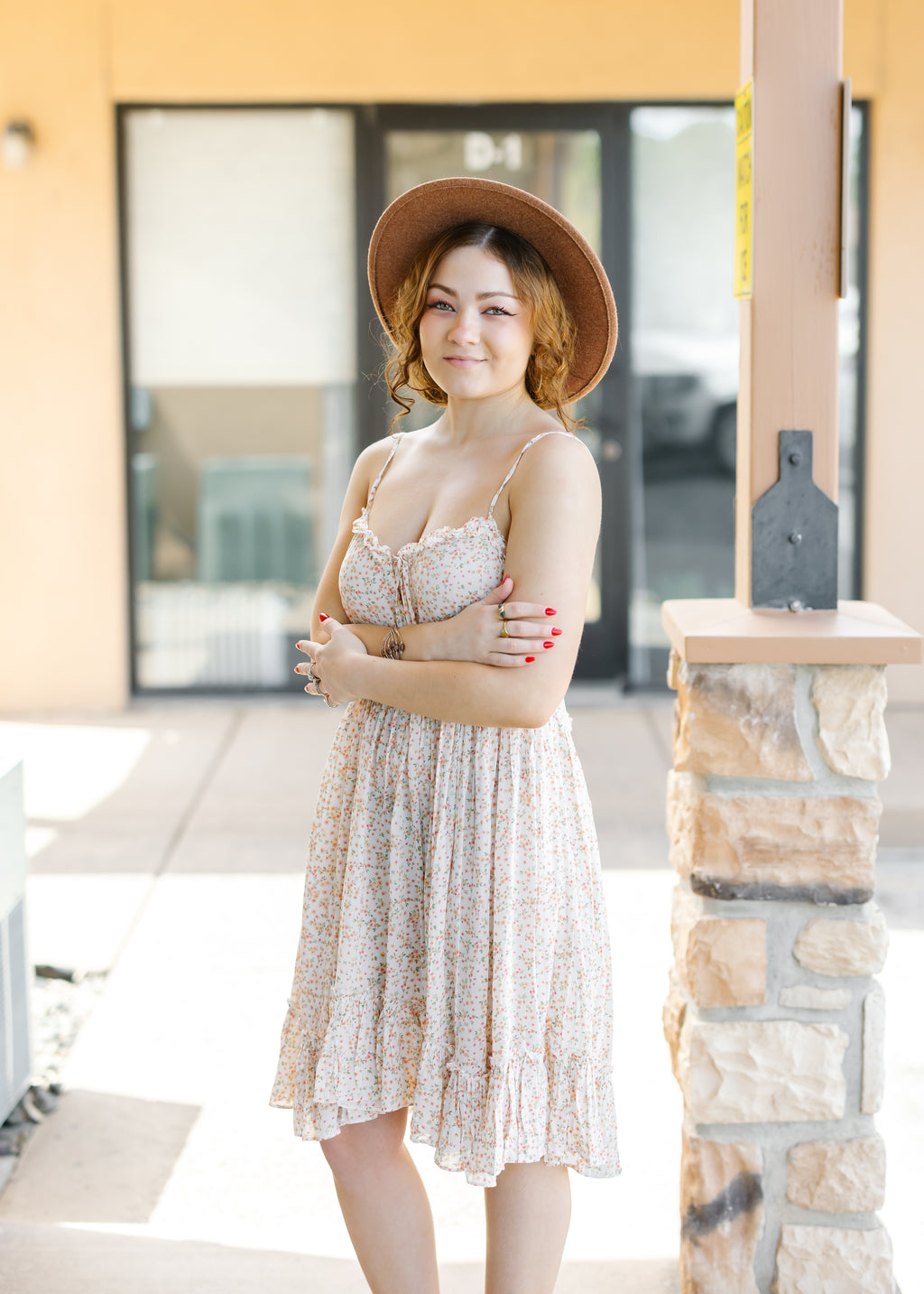 Ditsy Floral Print Sleeveless Panel Mini Dress