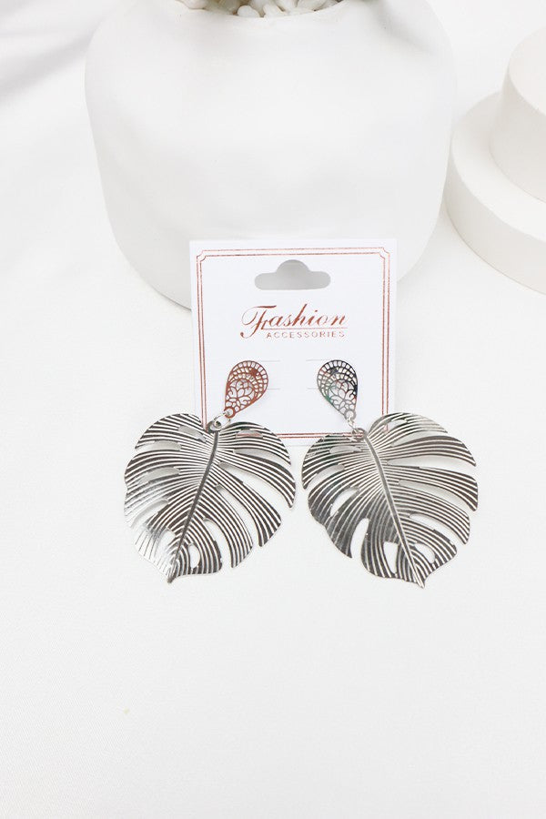 Palm Leaf Drop Earrings.