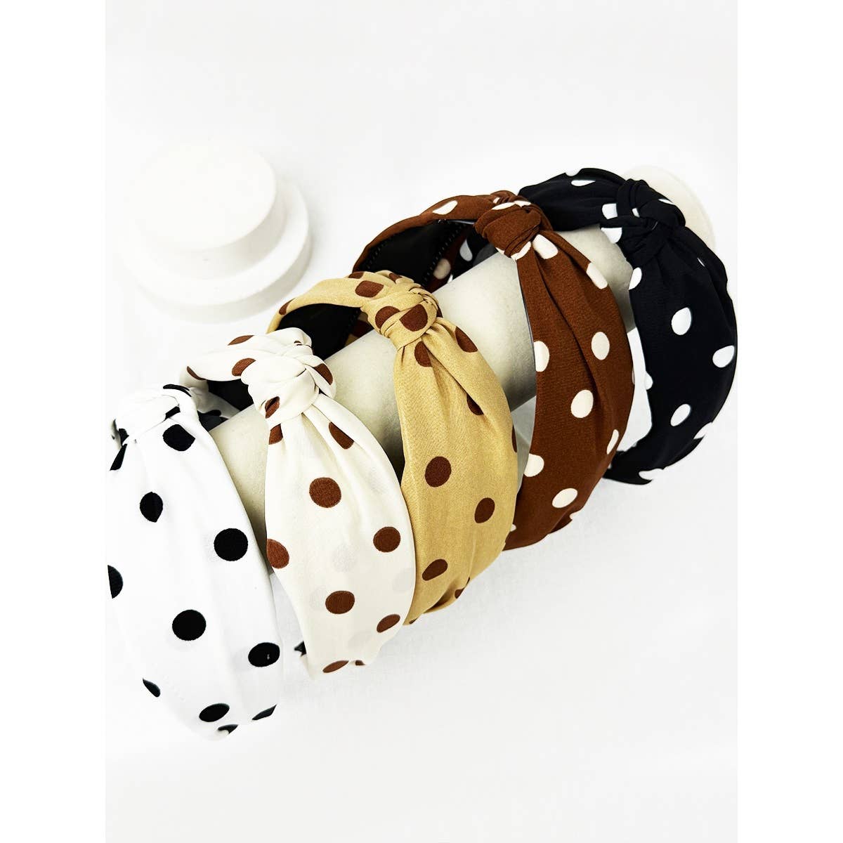 Neutral Tone Polka Dot Headband