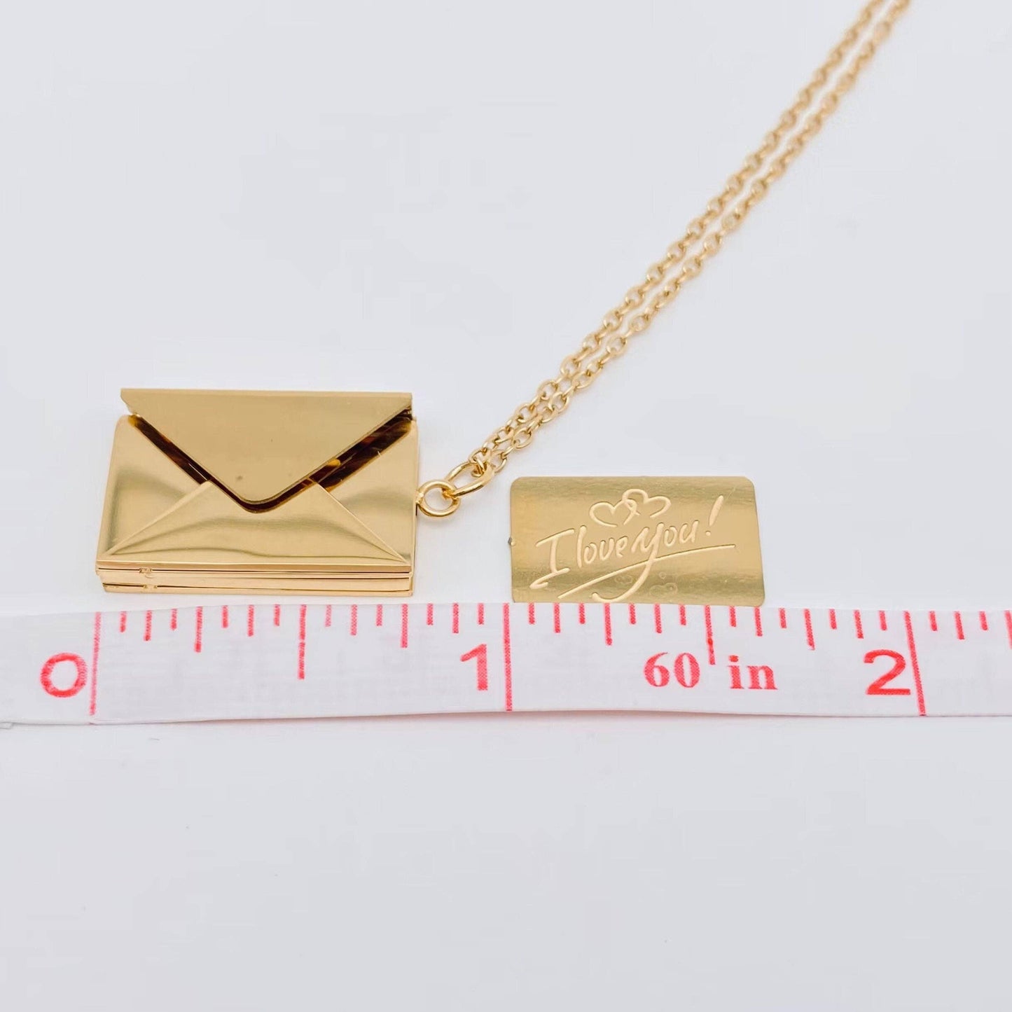 "I Love You" Openable Envelope Necklace