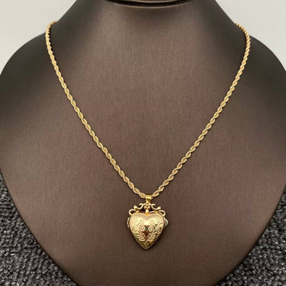 Flowers Heart Locket Gold-plated Necklace