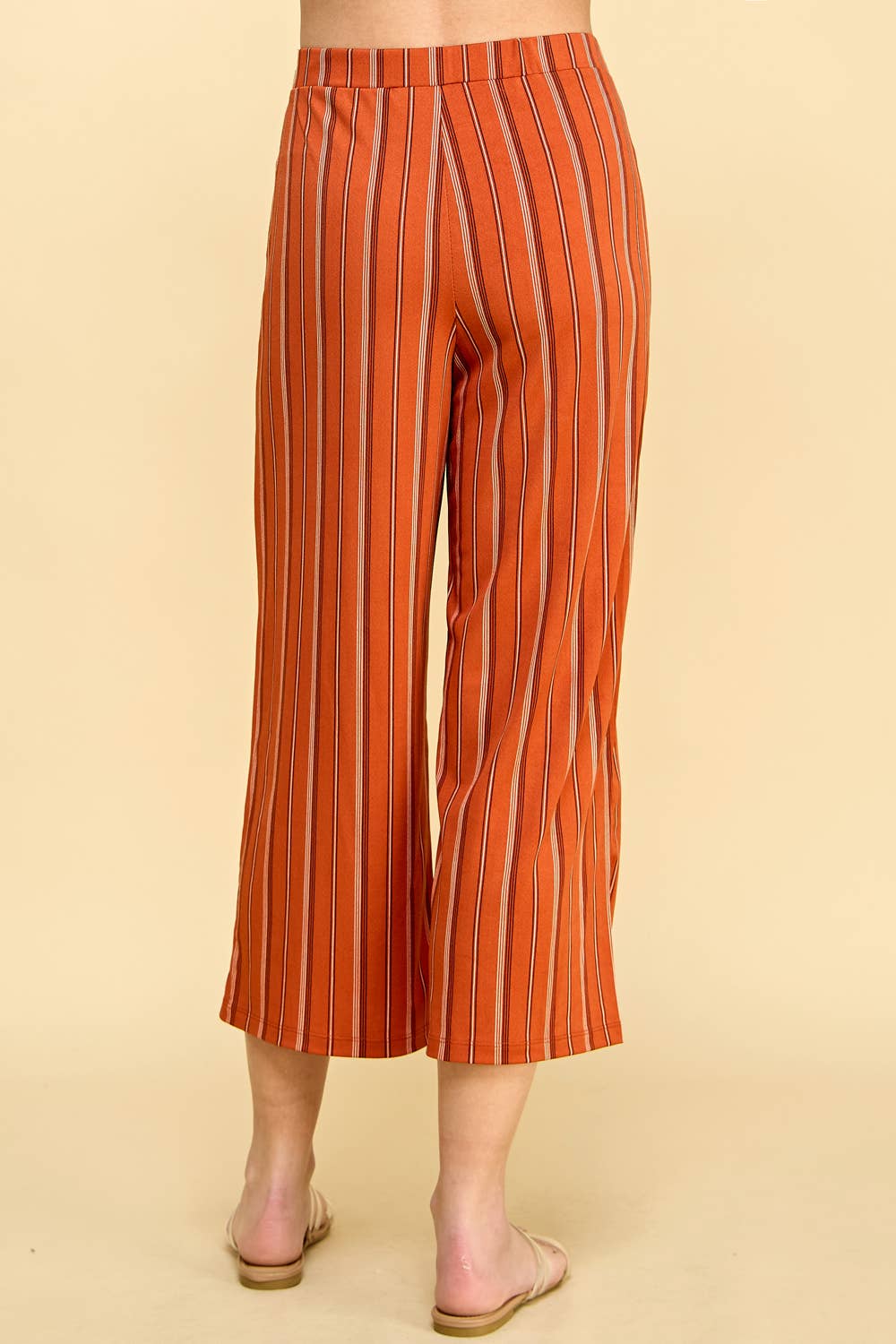 High Waist Cropped Striped Pants