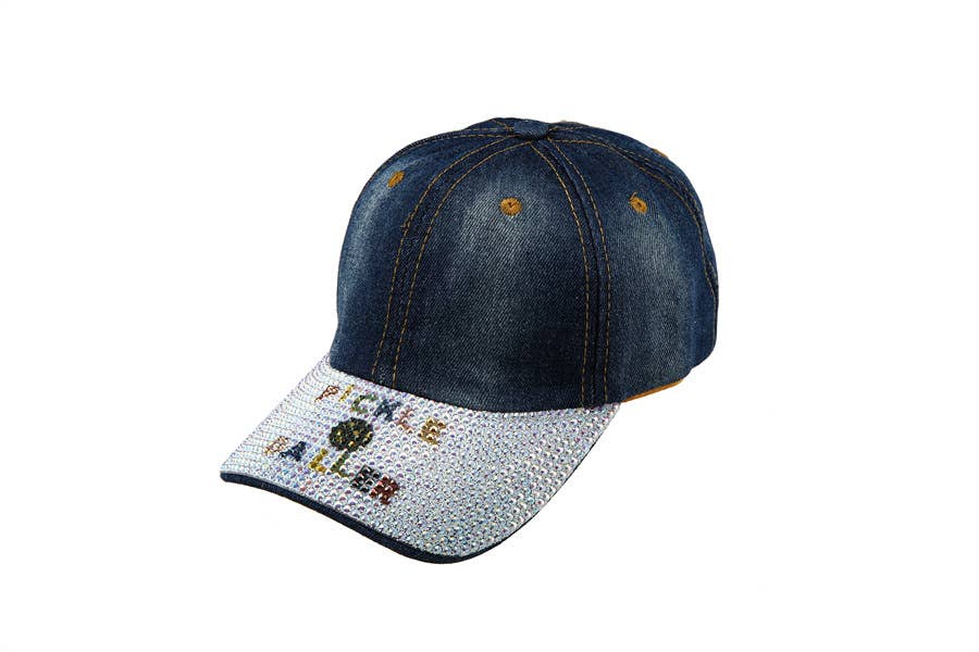Pickle Baller Denim & Sparkles Baseball Cap 