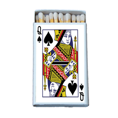 Queen of Spades Card Matchbox Candle Acc • Decorative Match