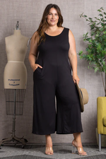 Sleeveless Wide Leg Plus Size Jumpsuit