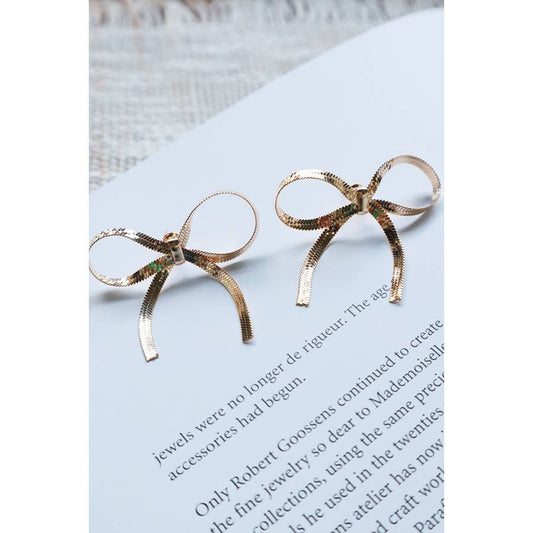 Gold and Silver Tessel Chain Bow Earrings