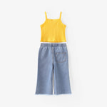 Toddler Girl 2pcs Camisole & Jeans Set.