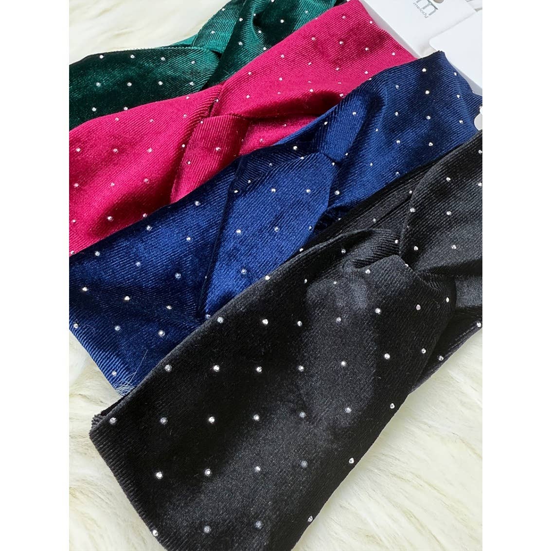 Stretch Velvet with stud Detail Headwrap
