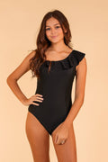 The Sophia One Shoulder One Piece w/Ruffle Swimsuit