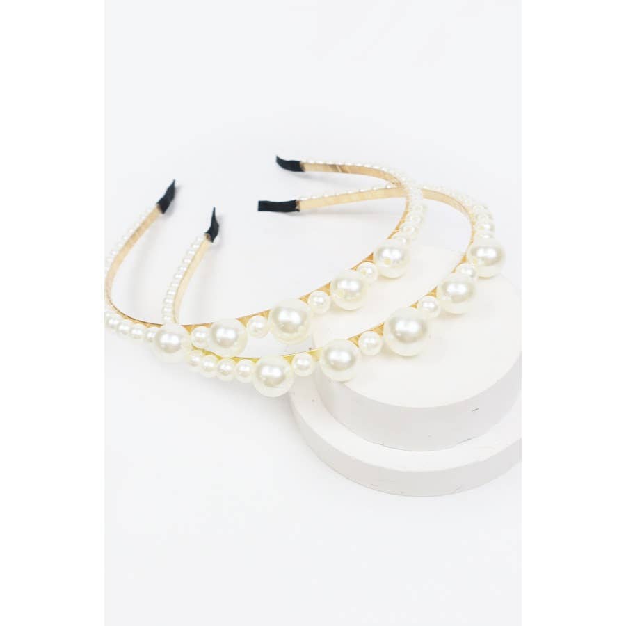 Big Pearl Top Metal Headband