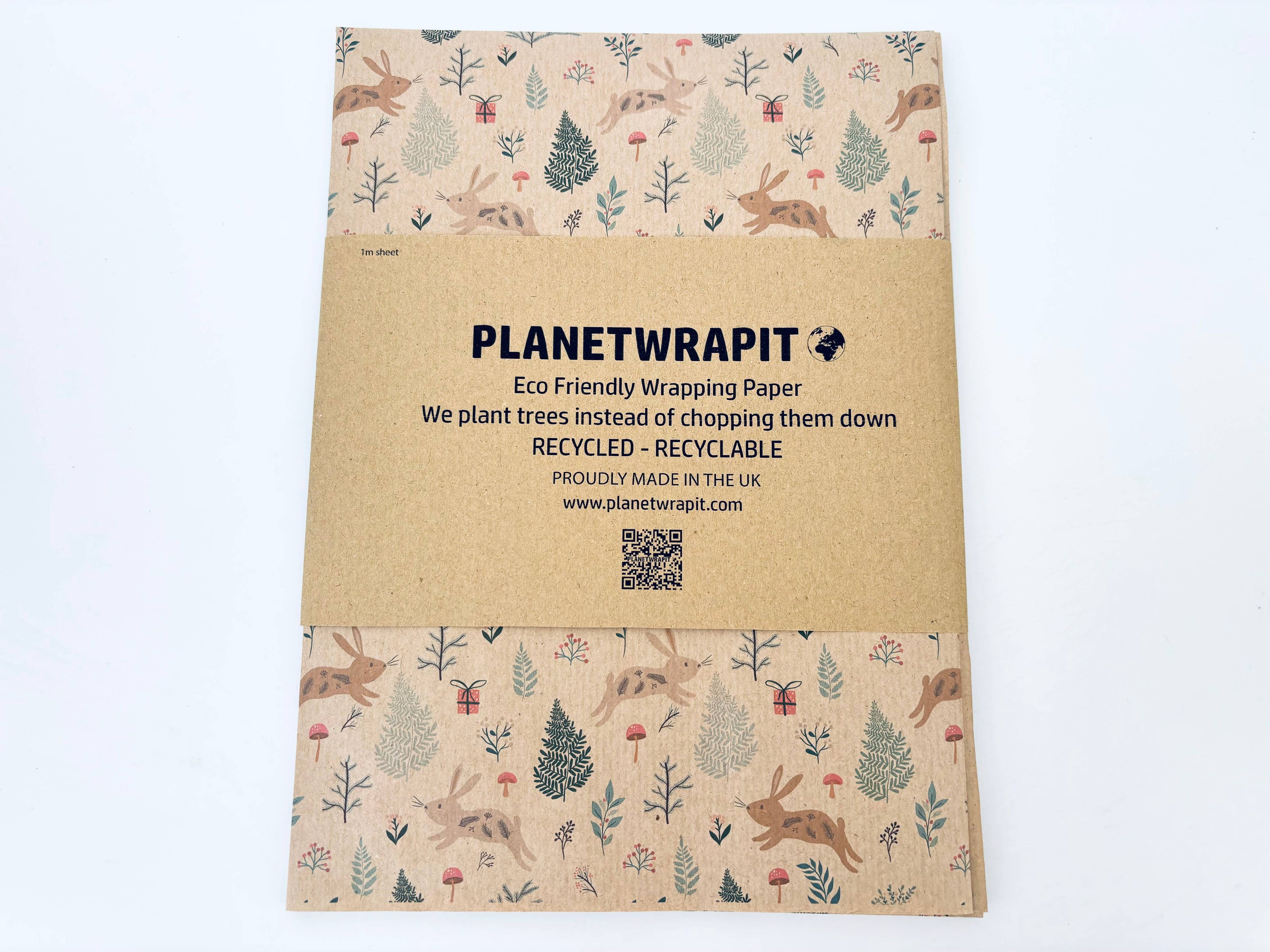 Winter Bunnies Recycled Eco Kraft Gift Wrapping Paper