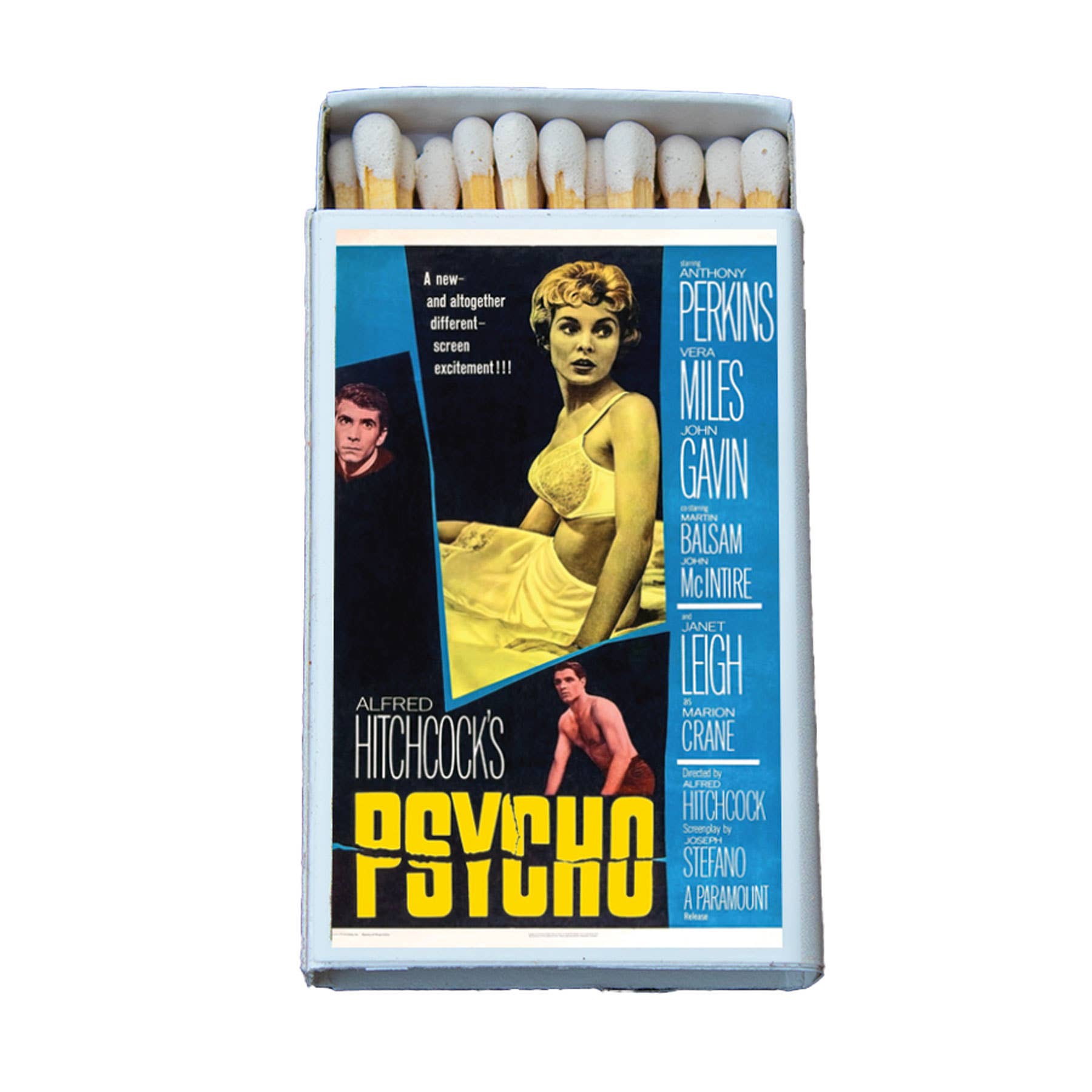 Matches • Classic Movie Thriller PSHYCHO • Home Decor for Candles