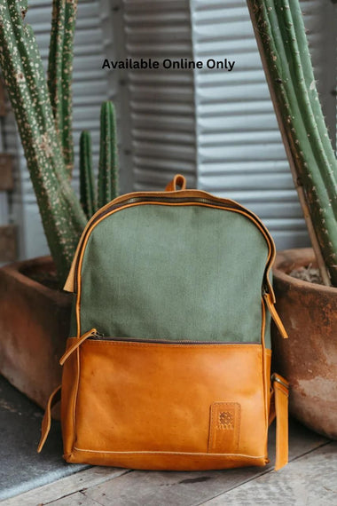 Sarbet Leather + Canvas Backpack.