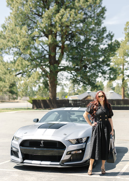 A Textured Woven Midi Dress