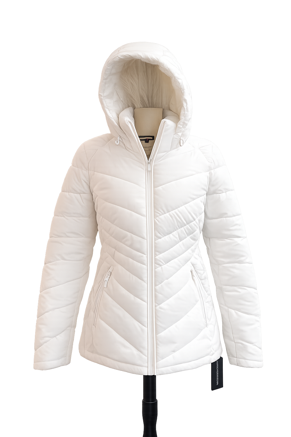 Tommy Hilfiger Women’s White Hooded Puffer Coat