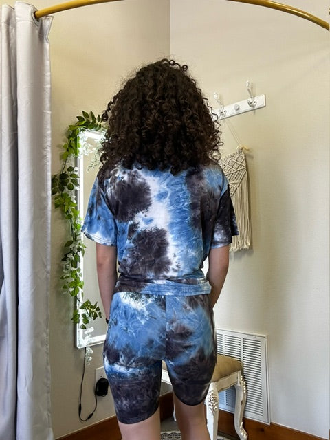 Tie Dyed Knit Biker Shorts
