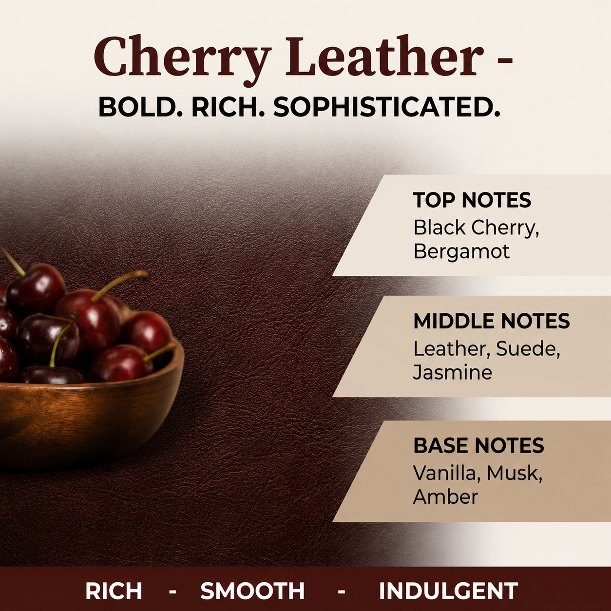 Cherry Leather Hanging Car Diffuser Oil