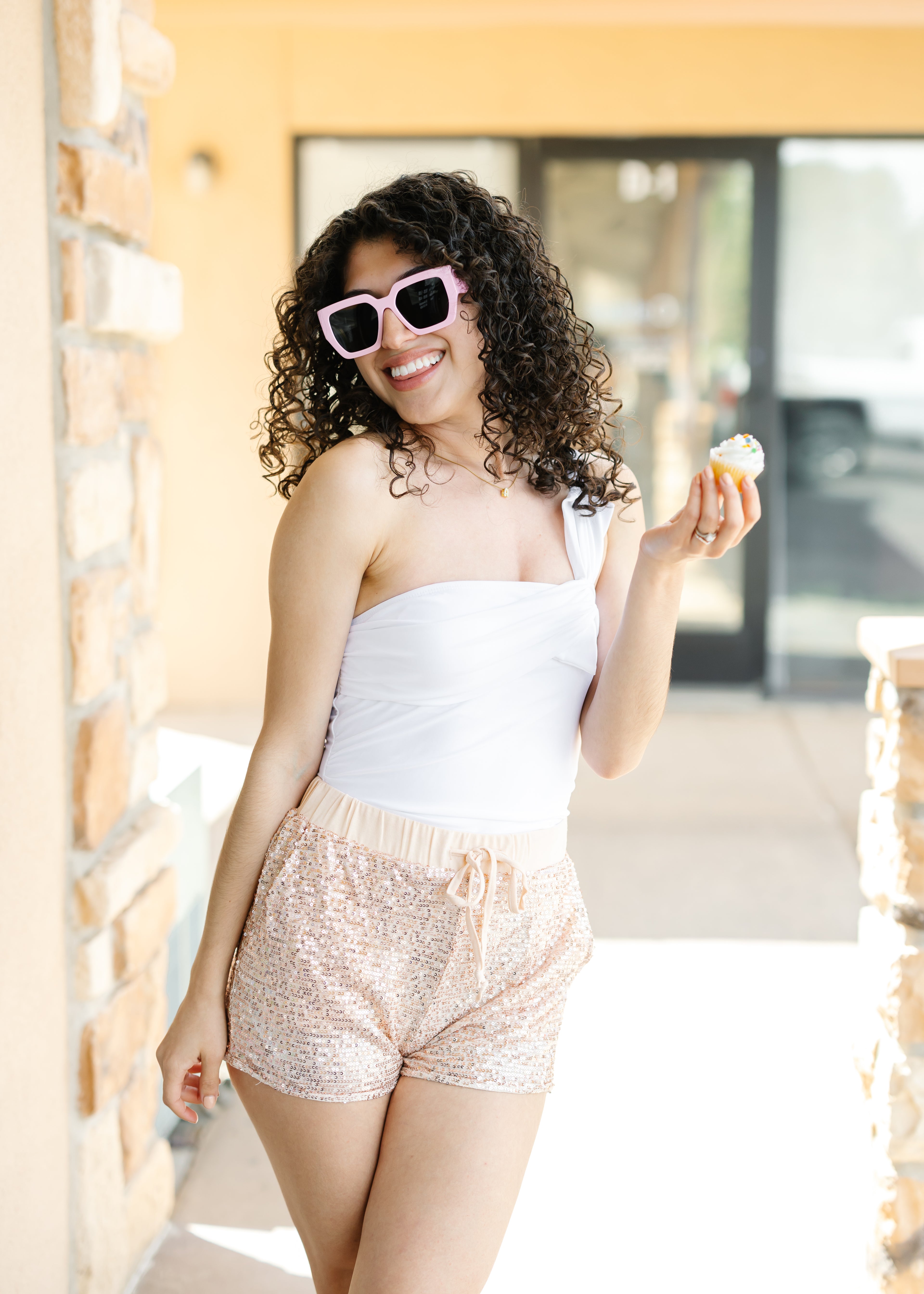 VIP Status Sequin Drawstring Shorts