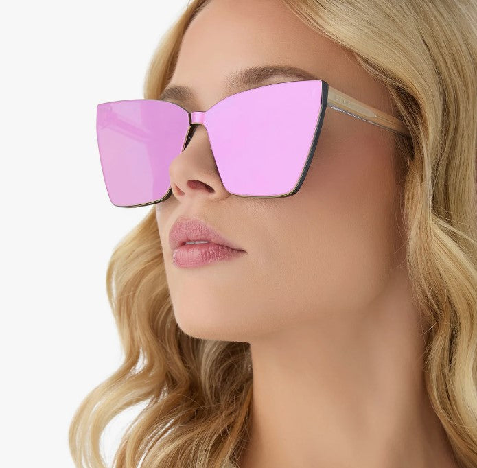 Goldie Opalescent Pink + Cherry Blossom Mirror Sunglasses