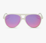 Tosca II Matte White + Pink Rush Mirror Sunglasses