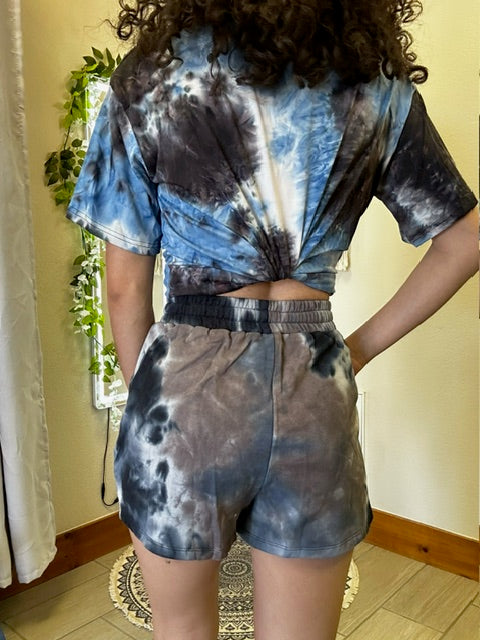 Tie Dyed French Terry Knit Shorts