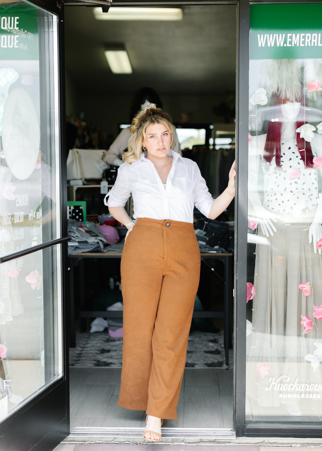 Long Sleeve Button Down Stretch Poplin Shirt