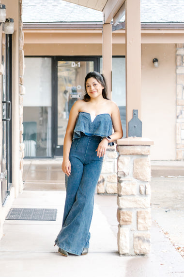 An Acid Washed Denim Jumpsuit