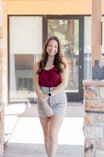 Corduroy Mini Skirt w/Pockets